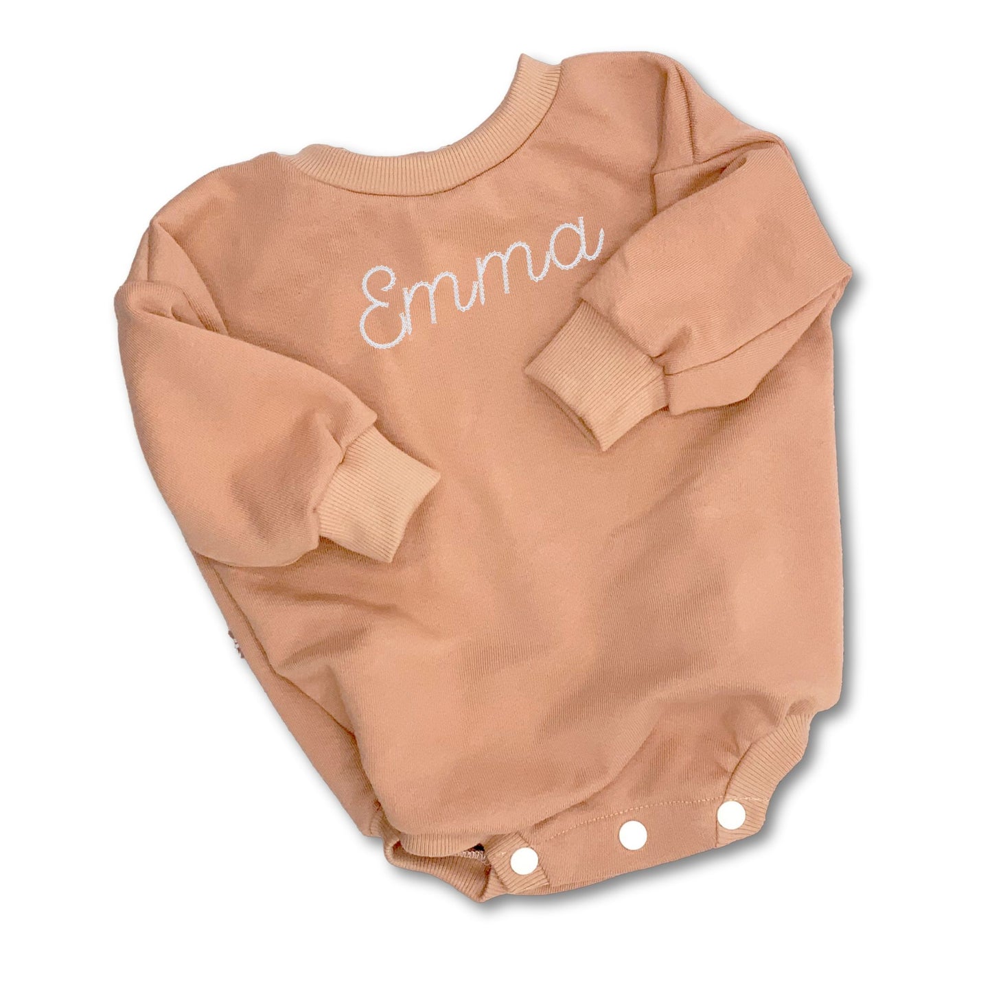 Organic Cotton French Terry Rose Clay Color Sweater Romper
