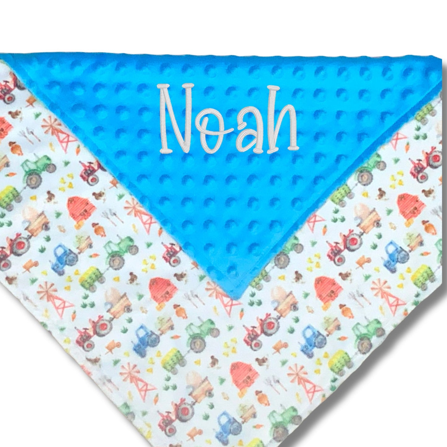 Country Springtime Farm Baby Minky Blanket, Personalized with Embroidery