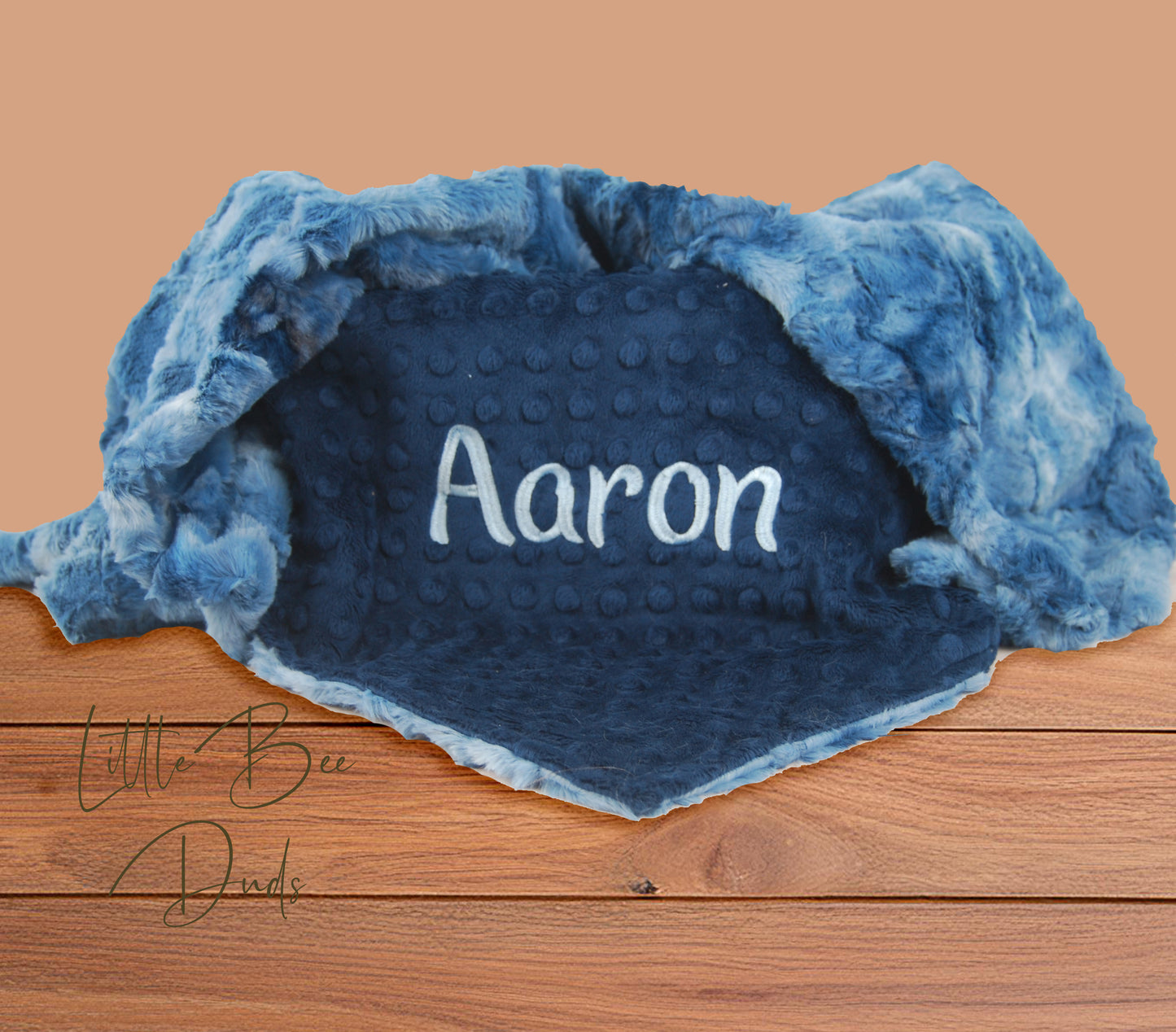 Personalized Embroidered Blue Galaxy,  Luxury Minky Baby Blanket