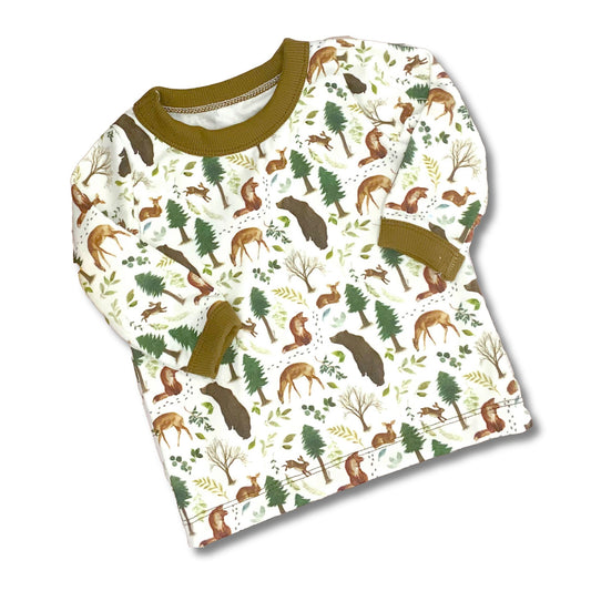 Forest Wildlife Organic Cotton Long Sleeve T-Shirt