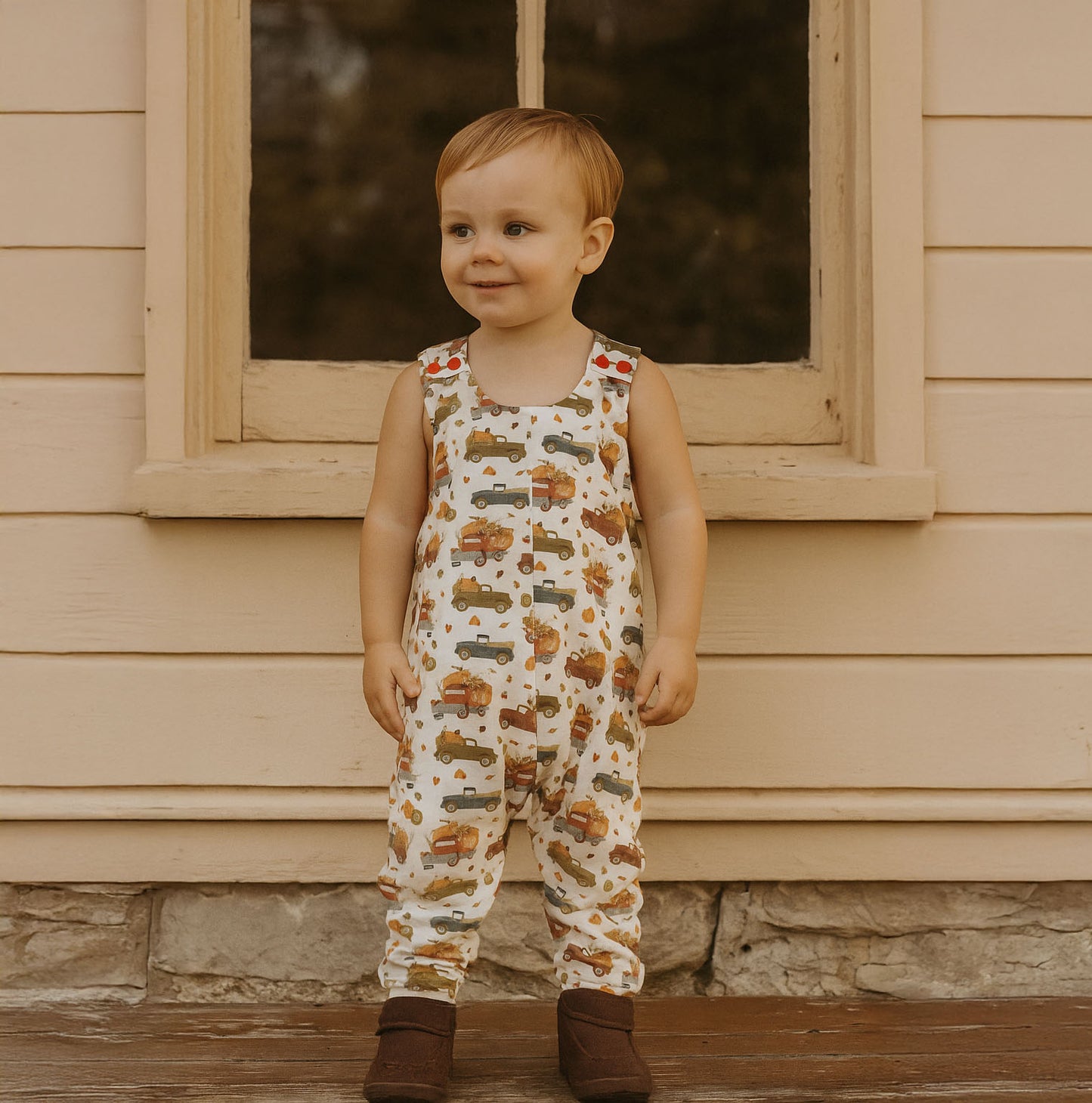 Vintage Trucks & Pumpkins Romper