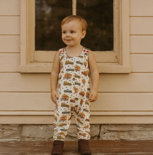 Vintage Trucks & Pumpkins Romper