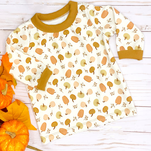 Boho Pumpkin Print Organic Cotton Long Sleeve T-Shirt