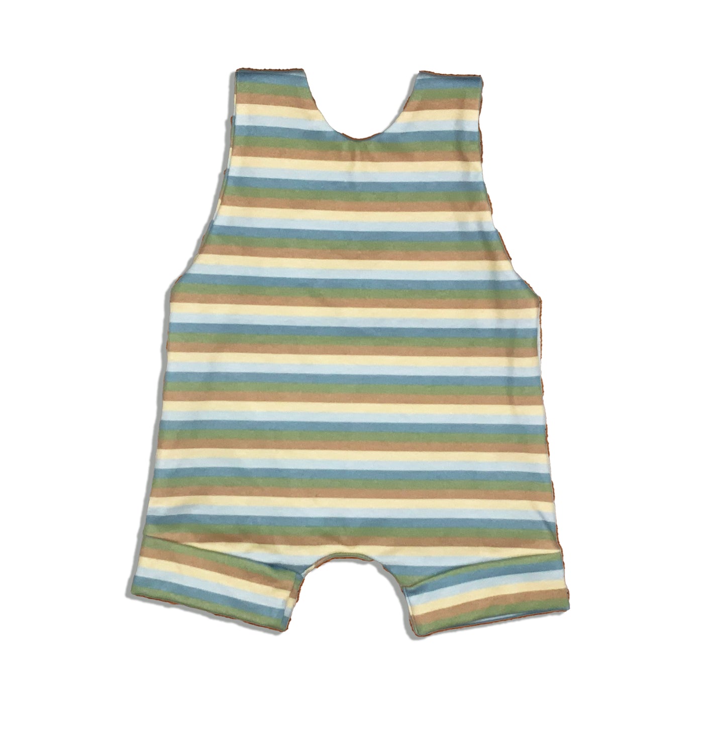 Striped Summer Romper, 100% Organic Cotton, Gender Neutral Size 0-3 Months