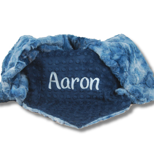 Personalized Embroidered Blue Galaxy,  Luxury Minky Baby Blanket