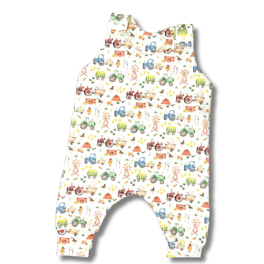 Spring on The Farm  Print Romper, 100% Organic Cotton