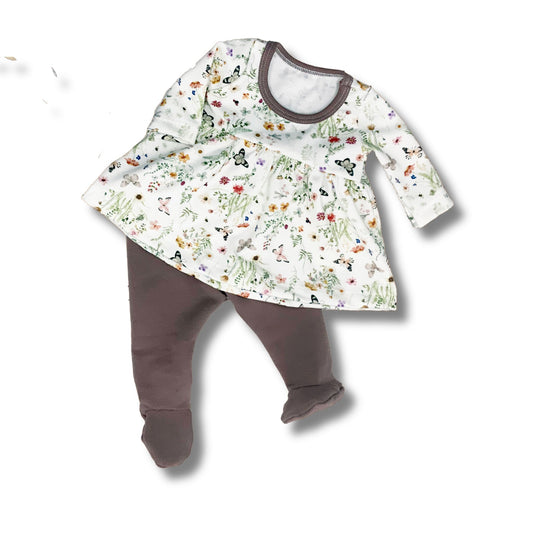 Newborn Handmade Peplum Top & Footies